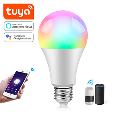 7W Tuya WIFI Smart RGBW LED Globe Bulb AC100-240V Compatible with 9 Smart Speakers